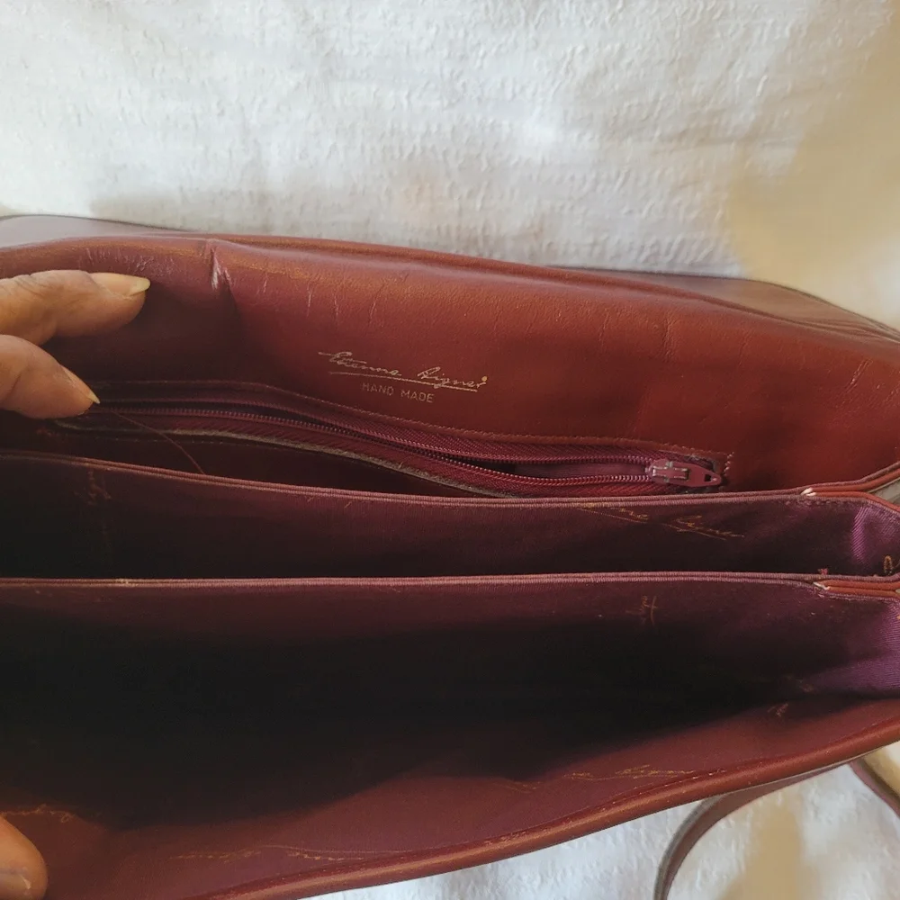 Vintage Etienne Aigner Leather Crossbody satchel brief in Oxblood red - Picture 6 of 16